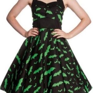 Hell Bunny Vixen Vintage Bat 🦇 Pin Up Dress